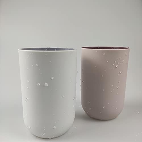 Unbreakable Reusable Cups Set of 2 Light Pink Gray