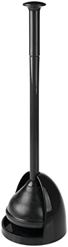 mDesign Toilet Plunger with Holder - Black