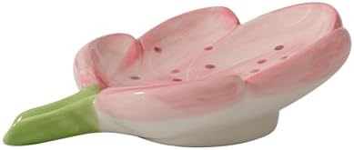 Ankah Decorative Ceramic Soap Dish Butterfly Shape Pink