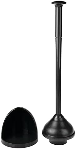 mDesign Toilet Plunger with Holder - Black