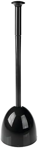 mDesign Toilet Plunger with Holder - Black