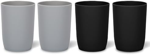 Topsky 4pcs Bathroom Toothbrush Cup Reusable Tumblers