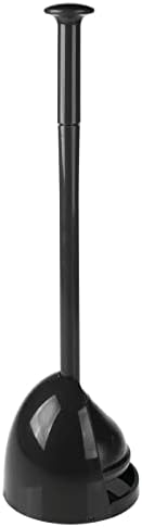mDesign Toilet Plunger with Holder - Black