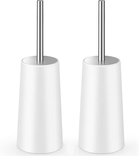 Wsedor Toilet Brush and Holder 2 Pack with Stainless Steel Handle