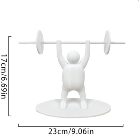 Novelty Toilet Paper Holder with Strong Man Design White and Gray