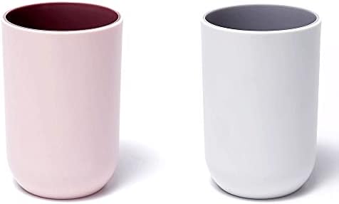 Unbreakable Reusable Cups Set of 2 Light Pink Gray