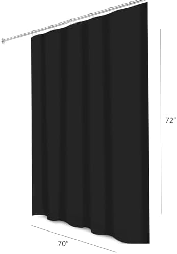 Home Expressions PEVA Magnetic Shower Curtain Liner 70x72 Black 1