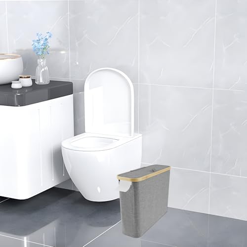 Toilet Paper Basket with Lid Holds 12 Rolls Gray