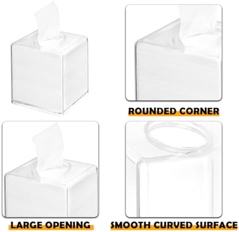 Voittozege 2 Pack Clear Acrylic Tissue Boxes 5x5x55 Inch