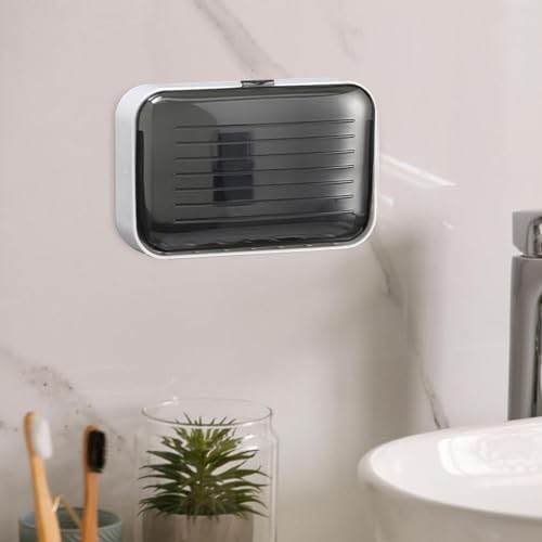 Elegant Black Soap Dish Holder with Cover