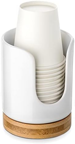 Viosuniu Ceramic Cup Dispenser - BPA Free Kids Safe White