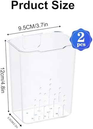 2 Packs Clear Shower Caddy Organizer No Drill Installation
