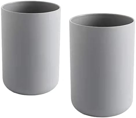 Wongwongcat 2Pcs Bathroom Tumblers Dishwasher Safe Food-Grade PP 10floz Grey Grey