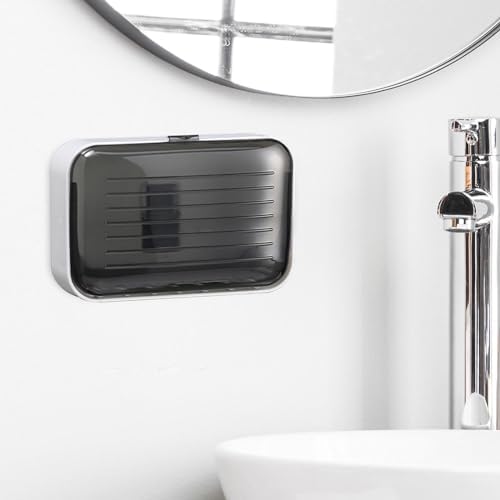 Elegant Black Soap Dish Holder with Cover