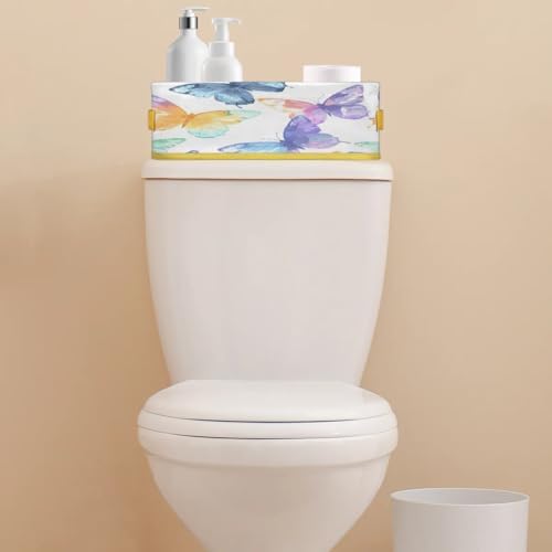 Snatocys Flying Spring Butterflies Toilet Paper Basket with Handles