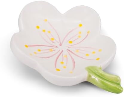 LINXUXIE Ceramic Soap Dish Holder with Floral Design