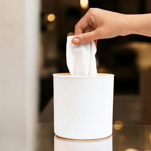 BuleVina Bamboo Lid Tissue Holder Box 5x5 1