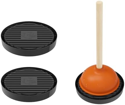 Dealsgogo 2pcs Plunger Tray Black - Plunger Mat Holder for Toilet