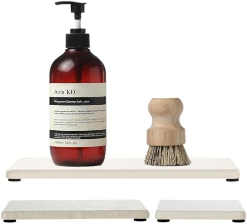3PCS Bathroom Sink Vanity Trays with Quick Drying Stone