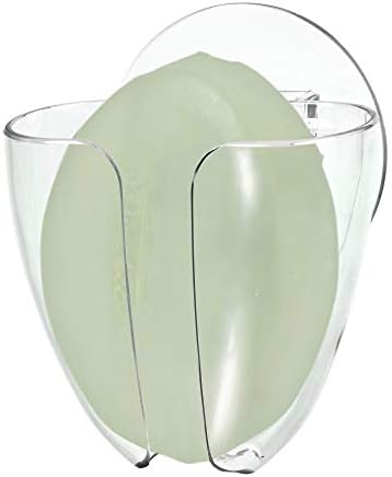 InterDesign Clear Suction Cup Soap Holder for Kitchen and Bath