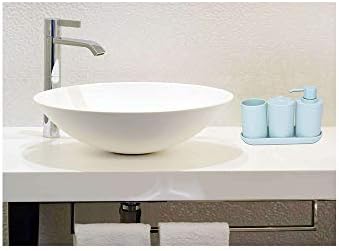 InterDesign iDesign Cade 4-Piece Bathroom Accessory Set Soft Aqua