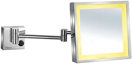 Whitehaus Wall-Mounted LED Magnifying Mirror with 5X Zoom