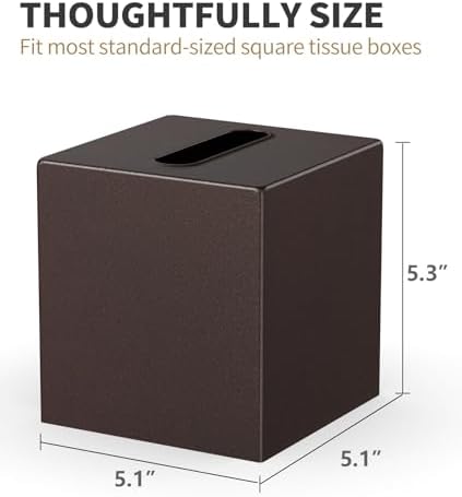 Livelab Metal Tissue Box Cover - Brown Pebble Grain