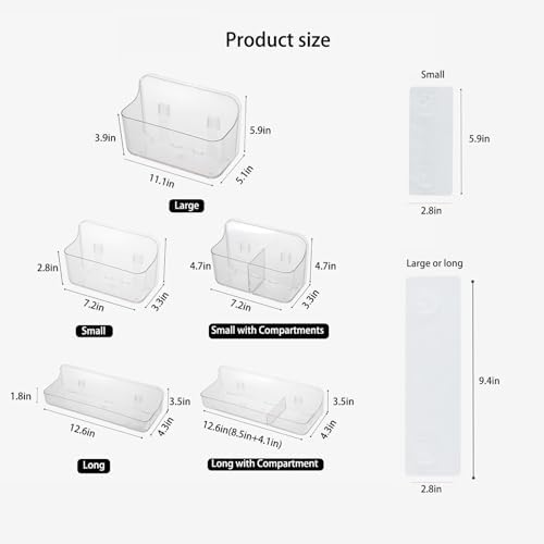 Jokvaex 2 Pack Shower Caddy Shelf with Clear Plastic Storage