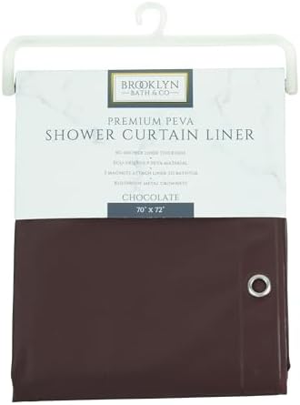 Premium 6 Gauge PEVA Magnetic Shower Curtain Liner 70x72 Chocolate