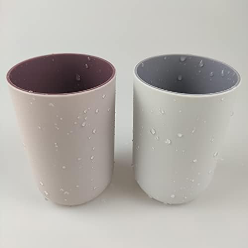 Unbreakable Reusable Cups Set of 2 Light Pink Gray