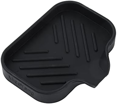 MicoYang Silicone Soap Dish with Drain Spout - Black 49x32 1