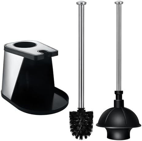 ToiletTree Modern Deluxe Toilet Brush and Plunger Combo Black