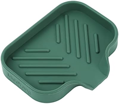 MicoYang Silicone Soap Dish with Drain Spout - Green 49x32 Inch