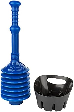 JS Jackson Supplies Blue Bellows Plunger with Black Drip Tray