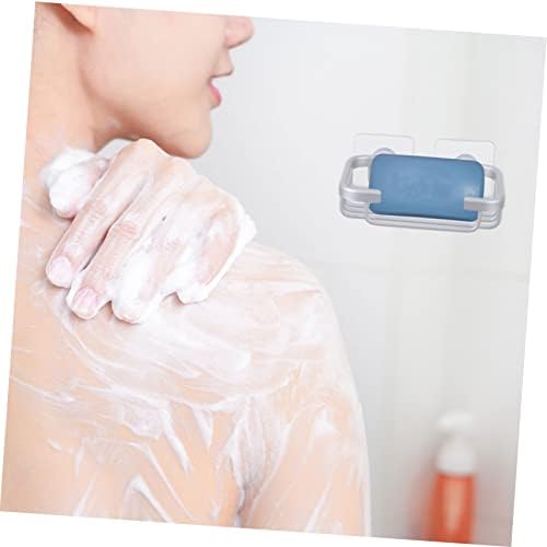BRIGHTFUFU No Punching Soap Dish Holder Wall Mounted Silver 1