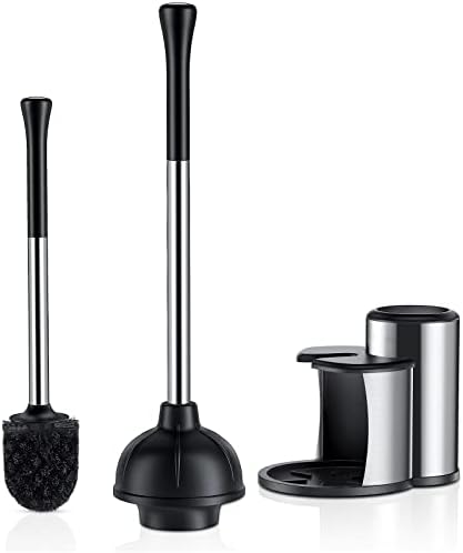 HAMITOR 2-in-1 Toilet Plunger and Brush Set with Holder