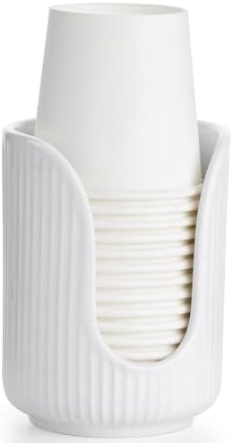 ABRUTY Bathroom Cup Holder 3-4oz Ceramic Dispenser for Vanity Countertops