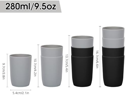 Topsky 4pcs Bathroom Toothbrush Cup Reusable Tumblers