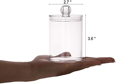Tbestmax 3 Pack Cotton Swab Holder Clear Jar for Q-Tips