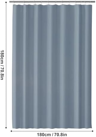 TimeCity Blue Shower Curtain Liner with 3 Magnets and 12 Hooks