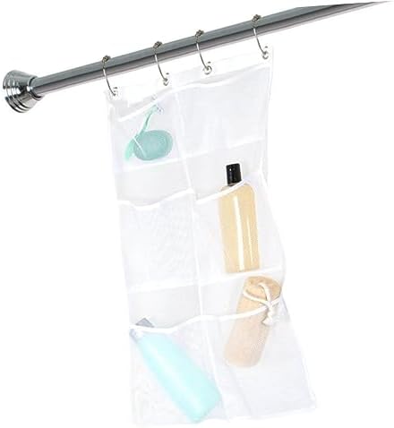 Parliky Hanging Mesh Bag Shower Organizer Storage Basket Pockets