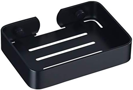 Wall Hanging Soap Dish with Ventilation and Sticker Mount Black