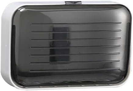 Elegant Black Soap Dish Holder with Cover