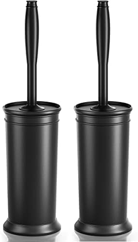 Uptronic Toilet Brush and Holder 2 Pack - Black