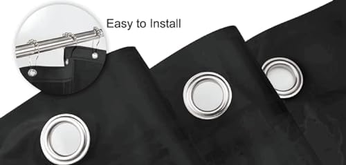 Home Expressions PEVA Magnetic Shower Curtain Liner 70x72 Black 1
