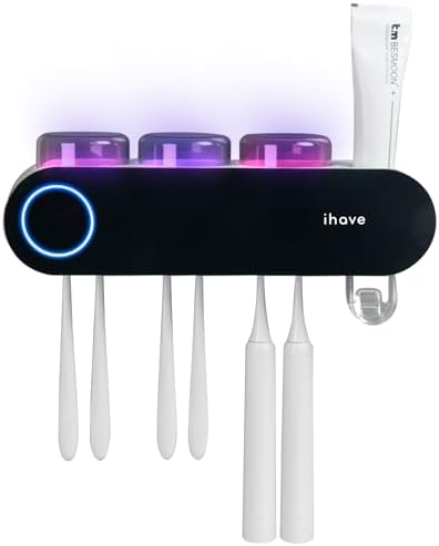 iHave UV Toothbrush Sanitizer Holder with Dispenser