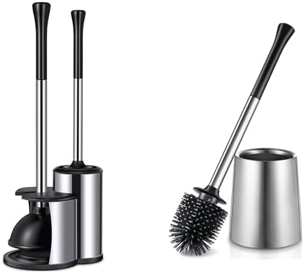 HAMITOR 2 in 1 Toilet Plunger and Brush Set