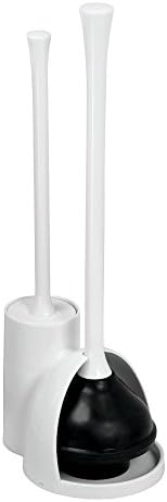 InterDesign iDesign Una Toilet Brush and Plunger Combo Set White 1