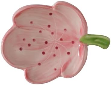Ankah Decorative Ceramic Soap Dish Butterfly Shape Pink