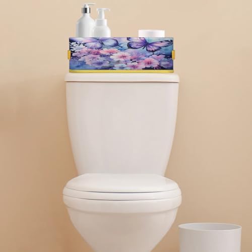 Butterfly Flower Toilet Paper Storage Basket with Handles
